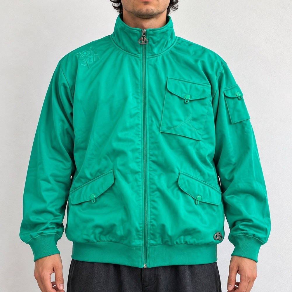 Konvict Track Jacket Mens 5XL Green Full Zip Bomber Cargo Pockets Y2K Hip Hop
